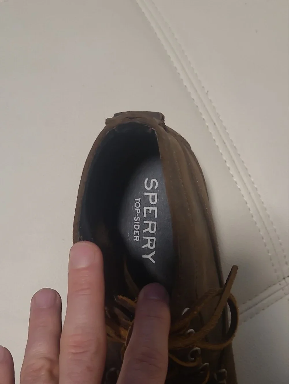 Men's Sperry Top Sider Brown Leather Lace-Up Moc Toe Shoes